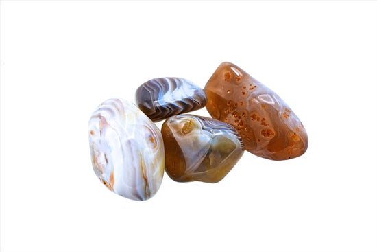 Natural, Hand-Selected Banded Agate Tumbled Stone Individual Pieces