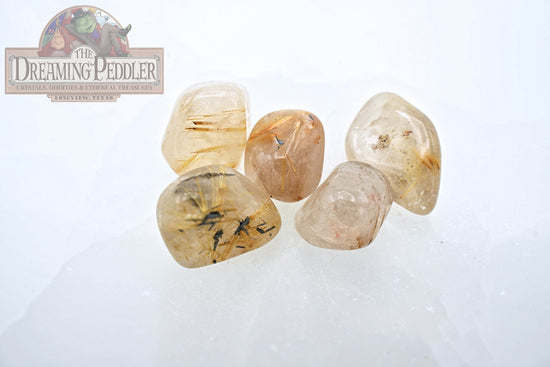 Load image into Gallery viewer, QUARTZ - GOLDEN RUTILE - TUMBLED
