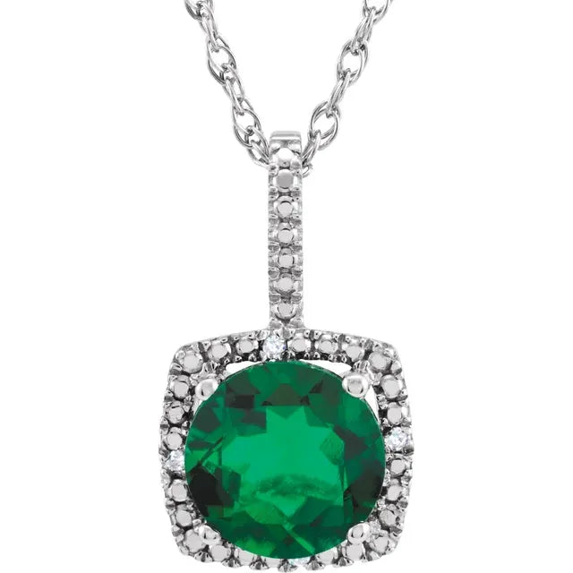 Load image into Gallery viewer, Birthstone Pendants w/ Real Diamonds in Sterling Silver
