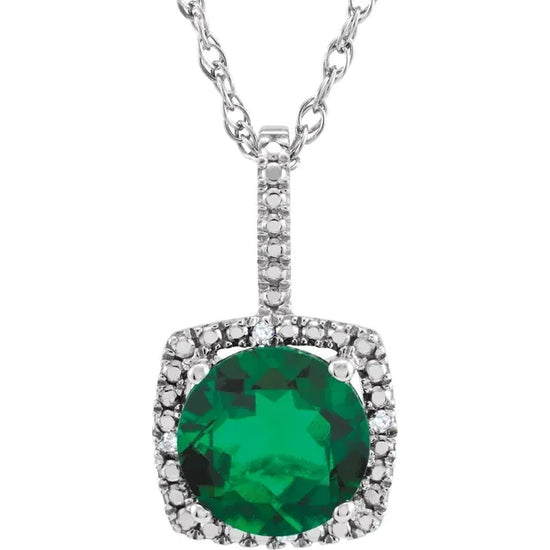 Load image into Gallery viewer, Birthstone Pendants w/ Real Diamonds in Sterling Silver
